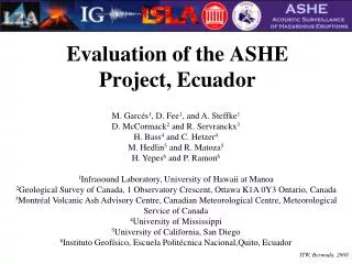 Evaluation of the ASHE Project, Ecuador