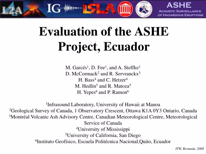 evaluation of the ashe project ecuador