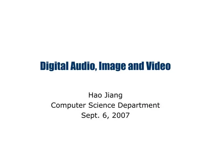 digital audio image and video