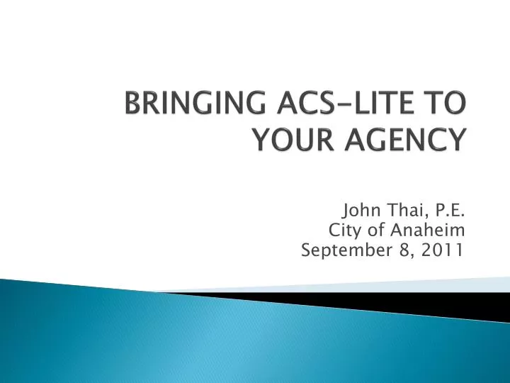bringing acs lite to your agency