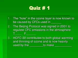 Quiz # 1