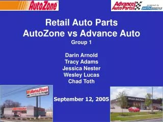 Retail Auto Parts AutoZone vs Advance Auto