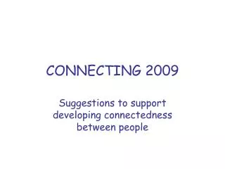 CONNECTING 2009