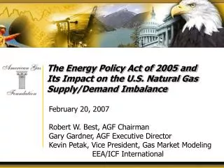 February 20, 2007 Robert W. Best, AGF Chairman Gary Gardner, AGF Executive Director
