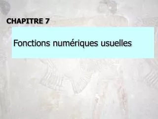 Fonctions numériques usuelles