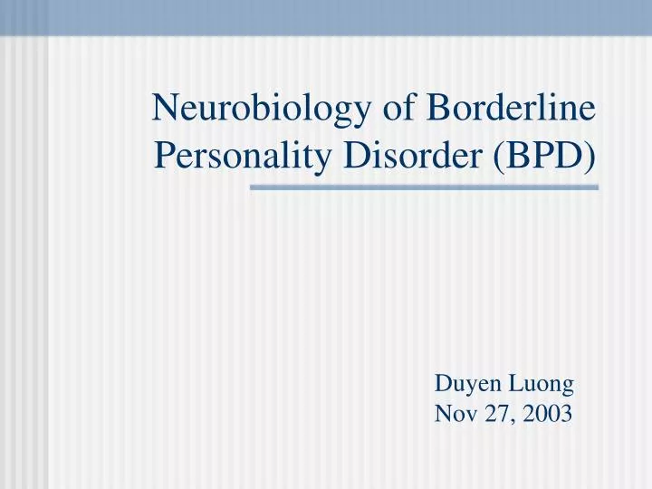 neurobiology of borderline personality disorder bpd