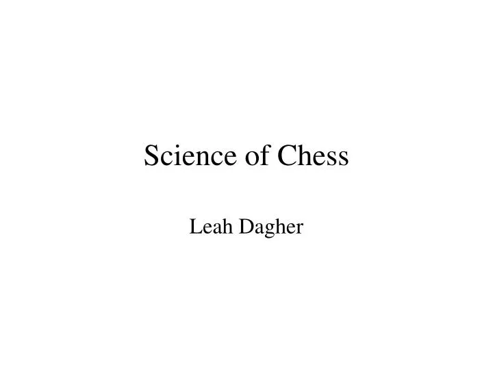 science of chess
