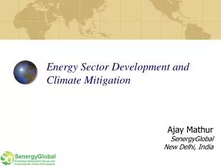 Energy Sector Development and Climate Mitigation