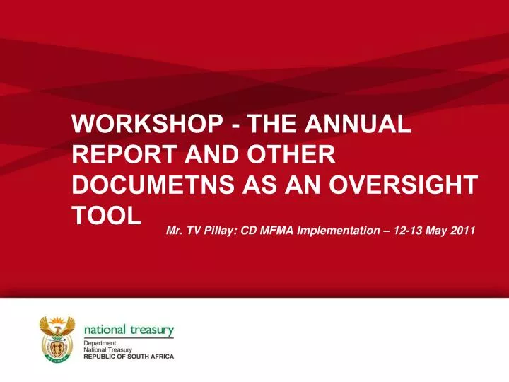 workshop the annual report and other documetns as an oversight tool