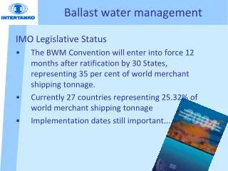 Ballast water management