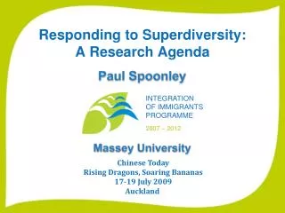 Responding to Superdiversity : A Research Agenda