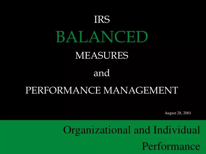 irs balanced measures and performance management