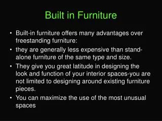Built in Furniture