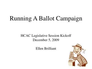 Running A Ballot Campaign