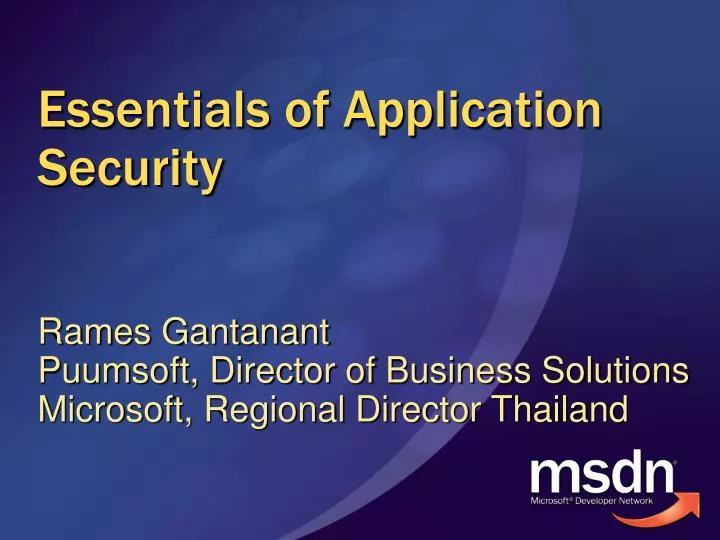 essentials of application security