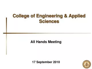 College of Engineering &amp; Applied Sciences