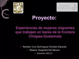 Experiencias de mujeres migrantes que trabajan en bares de la frontera Chiapas-Guatemala