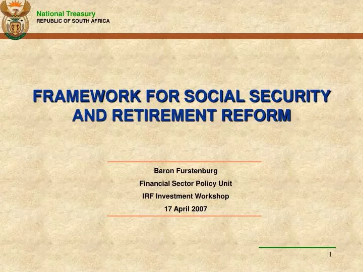 framework for social security and retirement reform