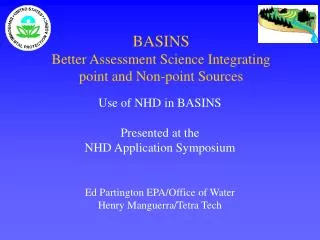 BASINS Better Assessment Science Integrating point and Non-point Sources