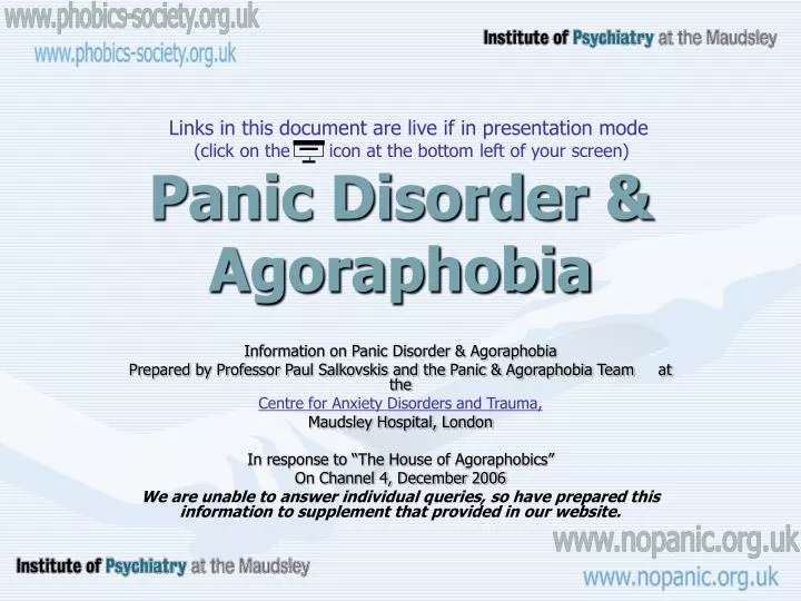panic disorder agoraphobia
