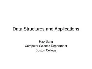 Data Structures and Applications
