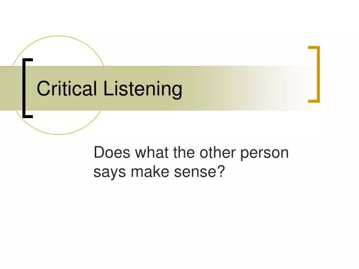 critical listening