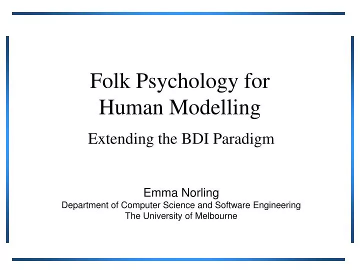folk psychology for human modelling