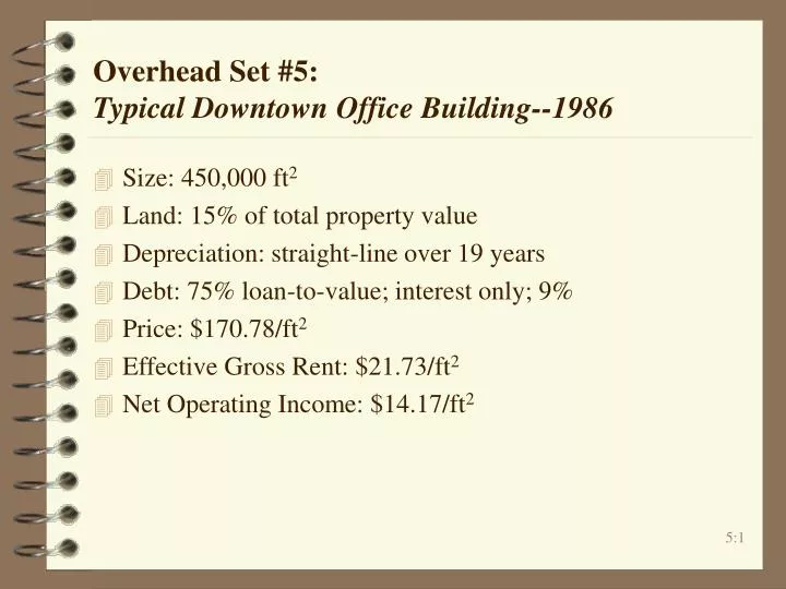 overhead set 5 typical downtown office building 1986