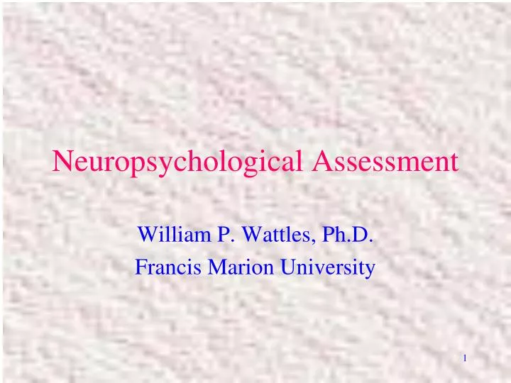 neuropsychological assessment