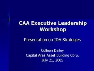 CAA Executive Leadership Workshop