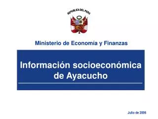 Información socioeconómica de Ayacucho