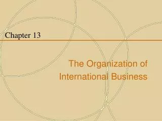 Chapter 13 The Organization of International Business