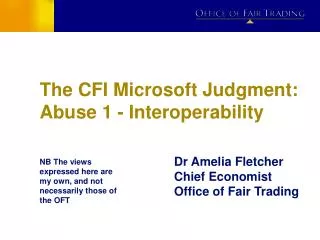 The CFI Microsoft Judgment: Abuse 1 - Interoperability