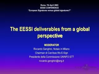 The EESSI deliverables from a global perspective