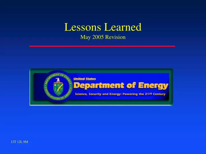 lessons learned may 2005 revision