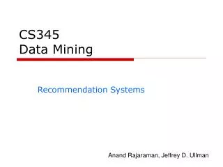 CS345 Data Mining