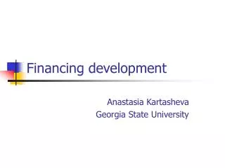 Financing development