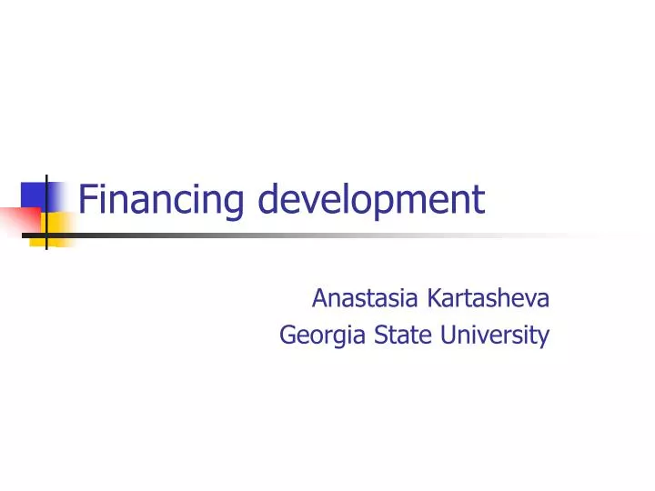 financing development