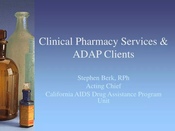 clinical pharmacy services adap clients