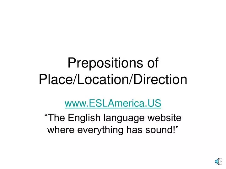 prepositions of place location direction