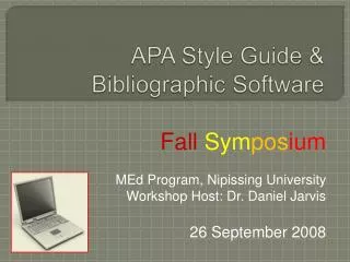 APA Style Guide &amp; Bibliographic Software