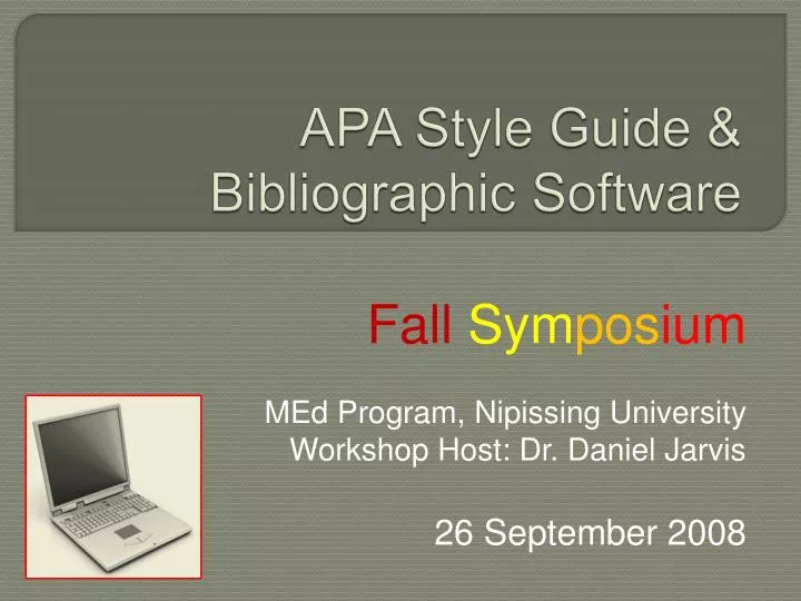 apa style guide bibliographic software
