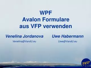 wpf avalon formulare aus vfp verwenden