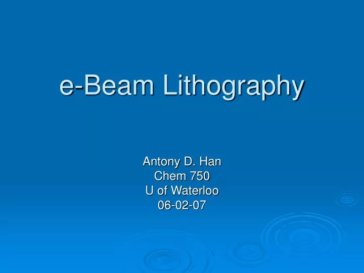 e beam lithography