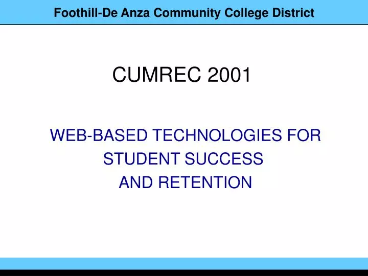 web based technologies for student success and retention