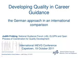 Developing Quality in Career Guidance