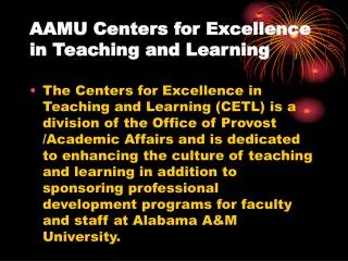 AAMU Centers for Excellence in Teaching and Learning