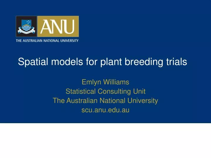 spatial models for plant breeding trials