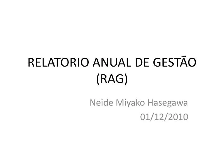 relatorio anual de gest o rag