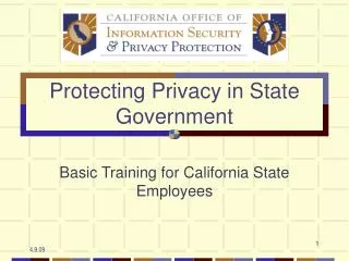 Protecting Privacy in State Government